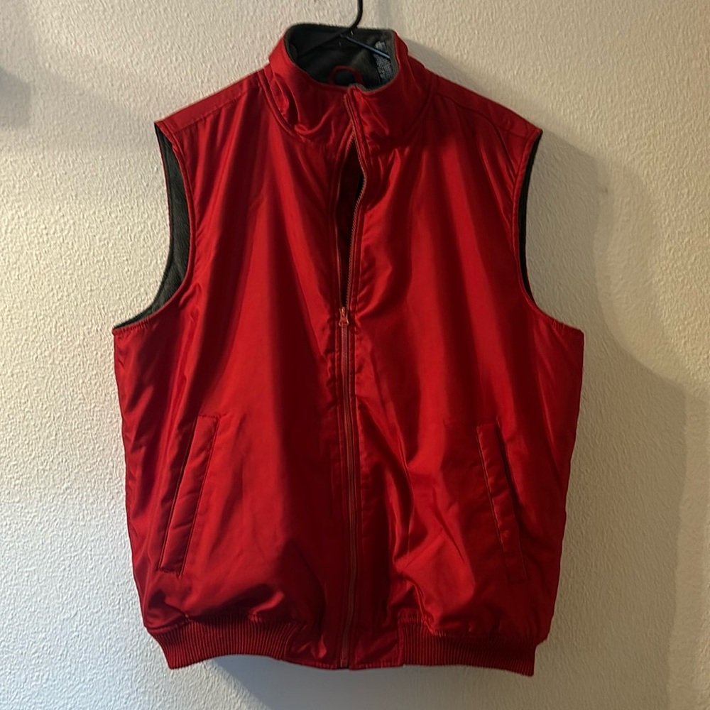Chaps fleece lined zip up vest size large